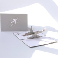1 sheet Pop up Civil Aviation Aircraft Birthday Cards Graduation Handmade 3D Postcard Gift Transport Small Card Children's Day