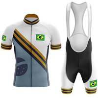 AliExpress honu fast 2026 Team BRAZIL Summer Men's Short Sleeve Cycling Jersey Set Sport MTB Cycling Clothing Bicycle Road Riding Set Bib Shorts