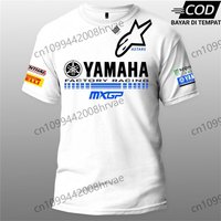 AliExpress Yamaha Racing Team Short Sleeve T-Shirt, Breathable and Moisture-Wicking Summer Comfortable Men's Motorcycle and Bike Sportswear