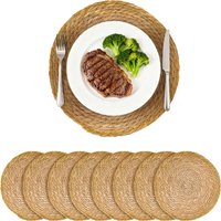 2/5pcs Pot Mats Handwoven Rattan Placemats Round Heat Insulation Mats Natural Woven Table Mats For Dining Home Wedding Decor