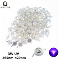 3W UV LED Ultra Violet Color Lamp Chips 365nm 375nm 380nm 385nm 390nm 395nm 400nm 405nm 410nm 420nm 430nm Purple Light Beads