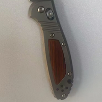 1 Pair Titanium Alloy + Sandalwood Handle Scales for Benchmade 555/556 Knives