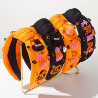 New Halloween element headband female personality unique diamond rice beads ghost pumpkin accessories decoration holiday hair ac