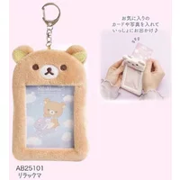 cute Rilakkuma ID Card Holder Keychains New Anime Relax Bear Passport Cover Key Ring School Bus Bank Cards Bags Pendants Gift