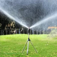 360 Rotary Irrigation Tripod Lawn Garden Sprinkler Telescopic Support Sprinkler Head on Tripod Stainless Steel