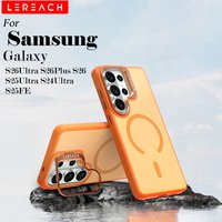 Lereach for Samsung Galaxy S26 Ultra S26+ S26 Plus S25 Ultra S25FE Magnetic Phone Case Metal Kickstand Anti-drop Protective Case