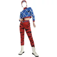 Anime Mista Cosplay Gold Wind Costume Knitted Sweater Cosplay Fancy Costume Halloween Carnival Party Set with Hat