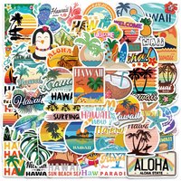 50pcs Hawaii Sea Beach DIY Graffiti Stickers Laptop Guitar Luggage Bike Motorcycle Helmet Waterproof Stickers