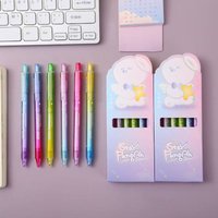Smooth Gel Ink Ballpoint Pen Knock Type 6-Pieces Set 0.5 mm Nib Size Black japanese pens