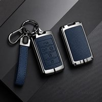 5 6 Buttons Zinc Alloy Leather Car Key Case Cover Shell For Jeep Wagoneer 2021- 2022 for Grand Cherokee L 2020-2023 Accessories