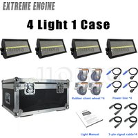 POLET 4 light1case 200W LEDRGBW 4in1 8+8 Partition Strobe Light White 8000K DMX512 Super Bright Dj Wash wedding Stage Lighting
