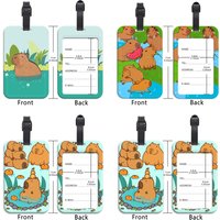Cute Animal Luggage Tags Suitcase ID Address Name Holder Baggage Tag Label Travel Boarding Portable Suitcase Accessories