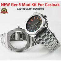 NEW Gen5 Mod Kit For Casioak GA2100 GAB2100 Stainless Steel Metal Bezel Rubber Metal Strap for Casioak GA2110 case With Screws