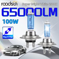 1 Pair 100W 12V Xenon Halogen Headlight 65000LM Car Fog Light Bulb 12V 6500K White H1 H4 H7 H11 H13 9005 9006 9012 Halogen Lamp