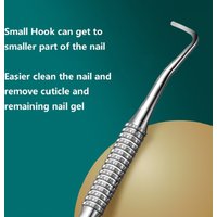 Quality Steel Hook Type Cuticle Pusher Nail Polish Remover Nail Gel Scraper Pedicure Pusher Manicure Podiatry Nail Art Tool