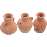3 Pcs Terracotta Clay Pots Hand Painted Bonsai Planters Desktop Flower Pot For Miniature Gardening Chocolate Craft And Dollhouse