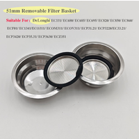 51mm Coffee Machine Accessories Removable Filter Basket Stainless Steel Filter Basket For DeLonghi EC331/EC680/EC685/ECP31.21