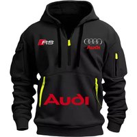 AliExpress Sporty Audi clothing suitable for men, outdoor sports-style cycling suits, street-printed hooded sweatshirts with brims, featuri