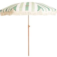 Outdoor sun protection green and white striped fringed beach umbrella terrace garden leisure courtyard parasol portable