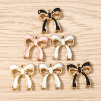 Tusember 10Pcs 18*20mm Colorful Enamel Bow Bowknot Charms For Earring Bracelet Necklace DIY Jewelry Making Handmade Craft
