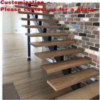 custom.Wooden Straight Design Staircase Metal Straight Stairs Modern Indoor Wood Stairs