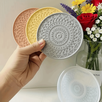Table Tray Flower Shape Silicone Coaster Mold 10.5cm Epoxy Resin DIY Coaster Mold Coaster Mat Mold Coffee Coaster