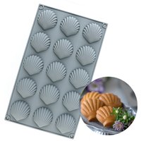 1 Piece, Madeleine Pan, 15-Cup Silicone Madeleine Mold, Shell-Shaped Cake Mold, Baking Mold, Small Cake, Chocolate, Cookies, Baking Tools, Household Kitchen Supplies