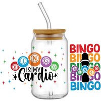 New Bingo Queen 3D Decal UV DTF Waterproof Transfer Sticker for 16oz Cup Wrap DIY Letters Glasses Mug Phone Sticker