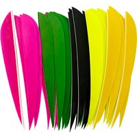 100Pcs 5Inch Arrow Feathers Water Drop Right Wing Archery Traditional Turkey Feather Arrow Fletching for Carbon Wooden Shaft