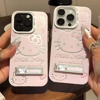 Luxury Pink Hello Kitty With Bracket Case for Samsung Galaxy S24 S23 S22 S21 S20 Note20 Ultra Plus FE M31 4G 5G with Holder