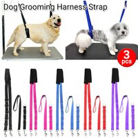 3pcs Dog Grooming Harness Strap Noose Restraint Belly Pad Adjustable UK