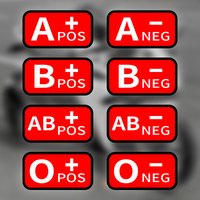 1 red ABO blood group logo sticker, waterproof and sunscreen. Is a durable self-adhesive vinyl decal suitable for covering