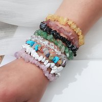 50pc Bulk Natural Gem Stone Bracelet Irregular Crystal Stretch Chip Beads Nuggets Bracelets Bangles Quartz Wristband for Women