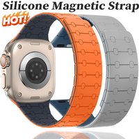 Silicone Magnetic Strap for Apple Watch Ultra2 Band 49 44mm 40 46 42 41 45mm Bracelet For Watch Series 11 10 9 8 7 6 SE 5 4 38mm