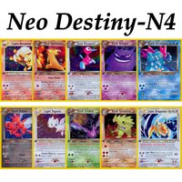 PTCG Pocket Neo Destiny-N4 1st Edition Cosmos Holo Dark/Light Archetypes Vintage Holo Staples Proxy Tyranitar Dragonite Gengar