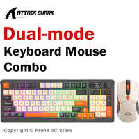 FREEWOLF T96 Wireless Keyboard Mouse Combo, 96-Key RGB Keyboard Mouse Kit, Dual Mode Bluetooth 2.4G Mouse Keyboard Set