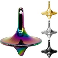Metal Gyro Silver Hand Spinning Top Fingertips Small Cyclone Gyroscope Anti Stress Fidget Toys for Teenagers & Adults Xmas Gifts