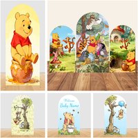 Winnie The Pooh Bear Baby Shower Arch Backdrop Cover Boys Girls Newborn 1st Birthday Party Supplies Photography Background Decor