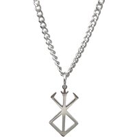 Rune of Berserker Warriors Necklace Pendant Stainless Steel Religion Mens Gifts Jewelry 4mm 24inch