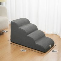 2/3/4 Steps High Density Foam Dog Stairs Ramps,Non-Slip Pet Steps for Older Dogs,Pet with Joint Pain, Sofa Bed Ladder for Cats