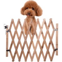 Retractable Pet Gate Dog Sliding Door Wood Adjustable Indoor Dog Gate Doorway Stairs Pet Puppy Safety Fence for Home Bedroom