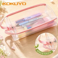 Japan KOKUYO Transparent Pen Bag Campus Limited Sky Gradient Color Large Open Storage Bag Student Stationery Box Large Capacity