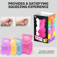 Needoh Sensory Gumdrop Bear Squish Squeeze Stretch Toy Reliever Fidget Anxiety Relief ADHD Toy Non-toxi For Kids Adults Party
