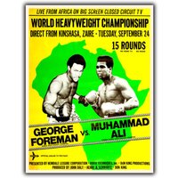 SIGN METAL WALL PLAQUE Muhammad Ali vs. George Foreman Vintage poster print-Aluminum