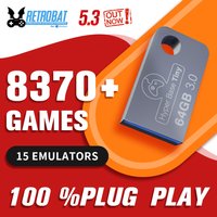 Portable Retrobat 64G USB 3.0 Disk 8731 Retro Games Emulators for PSP/DC/N64/SNES for PC&Laptop&Rog Ally&Legion GO HandHeld