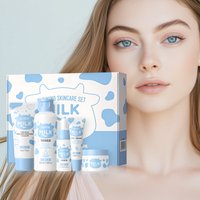 LAIKOU Milk Glowing Skincare Set 5pcs Hydrating Smoothing Improve Texture Reveal Radiance Refine Firmness