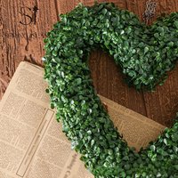 3D Heart Shape Eucalyptus Wreath For Front Door 40cm Spring Summer Green Wreath Artificial Door Wreath Decoration For Wedding