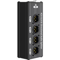 No Power Needed XLR Balanced Audio Splitter 1X4 3 Pin 1 Input 4 Output Audio Signal Splitter Box for Live Broadcast
