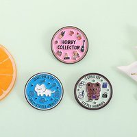 Hobby Collector Enamel Pins Set Cute Cat Bear Brooch Funny Craft Quote Badge for Backpack Lapel Pin Jewelry Gift