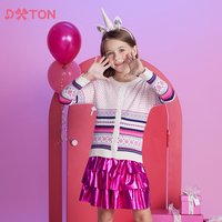 DXBOU- Cardigans College coeur et démontrent de neige pour filles, pulls pour enfants, vêtements en Y, cadeaux de Noël et du nouvel an, automne et hiver